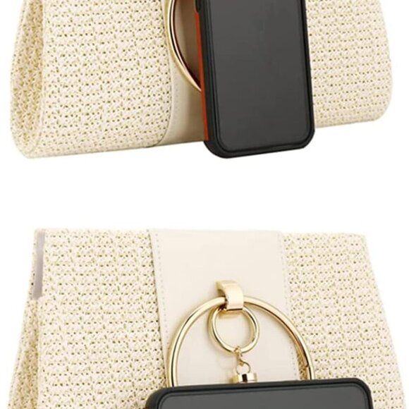 Straw Handbag Evening Bag Clutch Purses for Women, Fashion Summer Beach Tote Tas - Picture 5 of 7